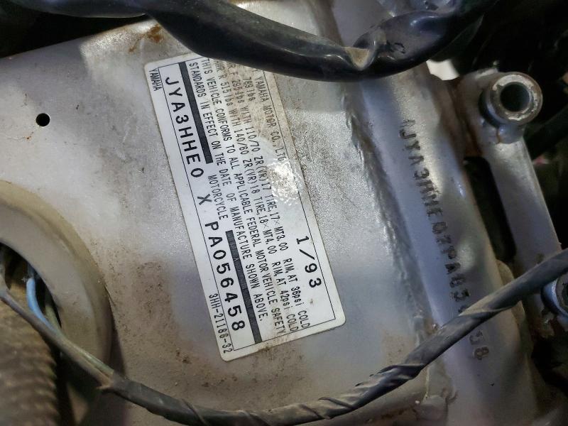Продаж на аукціоні авто 1993 Yamaha Fzr600, vin: JYA3HHE0XPA056458, номер лоту: 51785866