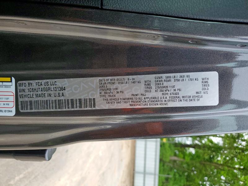 Aukcja sprzedaży 2024 Jeep Gladiator, vin: 1C6HJTAG0RL131364, numer aukcji: 53087596