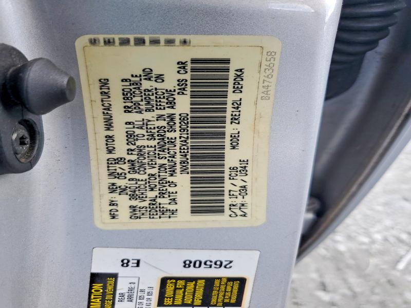 2010 Toyota Corolla მანქანა იყიდება აუქციონზე, vin: 1NXBU4EEXAZ190260, აუქციონის ნომერი: 55056216