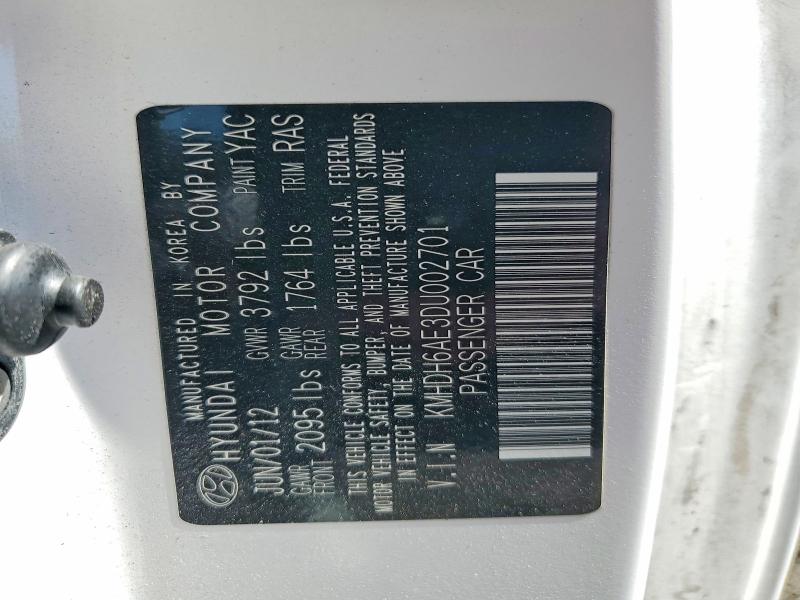 2013 Hyundai Elantra Coupe მანქანა იყიდება აუქციონზე, vin: KMHDH6AE3DU002701, აუქციონის ნომერი: 52184236