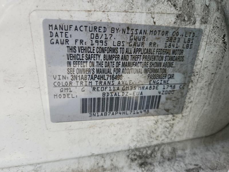 55238136 :رقم المزاد ، 3N1AB7AP4HL716498 vin ، 2017 Nissan Sentra مزاد بيع