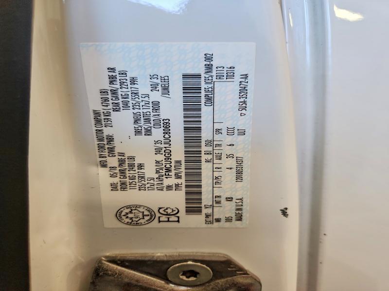 Aukcja sprzedaży 2018 Ford Escape, vin: 1FMCU9GD1JUC80693, numer aukcji: 54999376