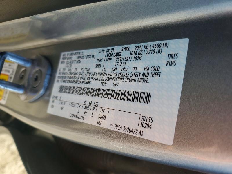 Продаж на аукціоні авто 2021 Ford Escape, vin: 1FMCU9G68MUA95806, номер лоту: 54872136
