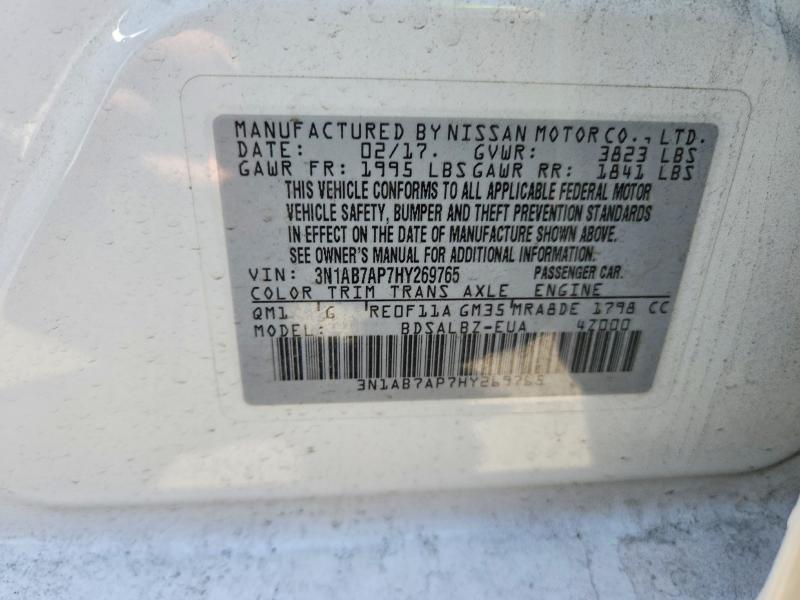 Aukcja sprzedaży 2017 Nissan Sentra, vin: 3N1AB7AP7HY269765, numer aukcji: 54836416