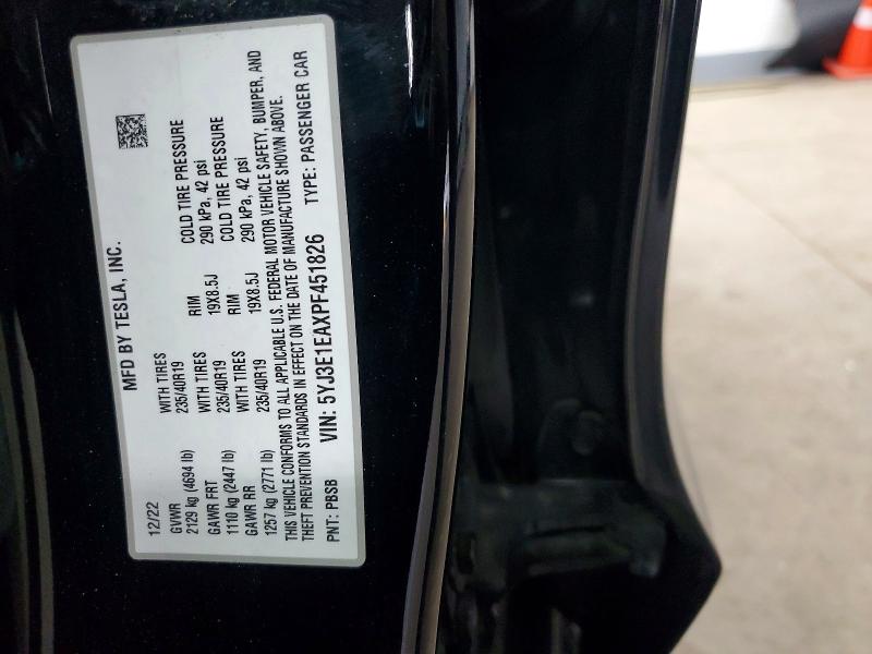Aukcja sprzedaży 2023 Tesla Model 3, vin: 5YJ3E1EAXPF451826, numer aukcji: 54766016