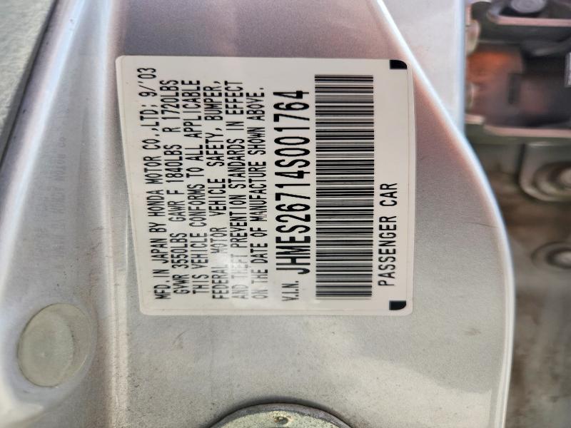 Aukcja sprzedaży 2004 Honda Civic, vin: JHMES26714S001764, numer aukcji: 55156826