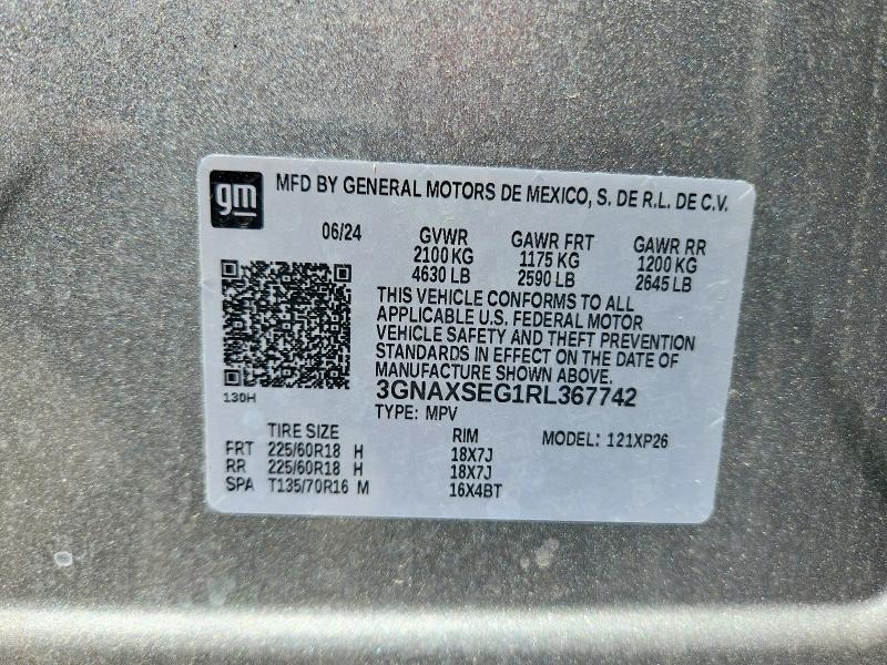 Продаж на аукціоні авто 2024 Chevrolet Equinox, vin: 3GNAXSEG1RL367742, номер лоту: 53730966