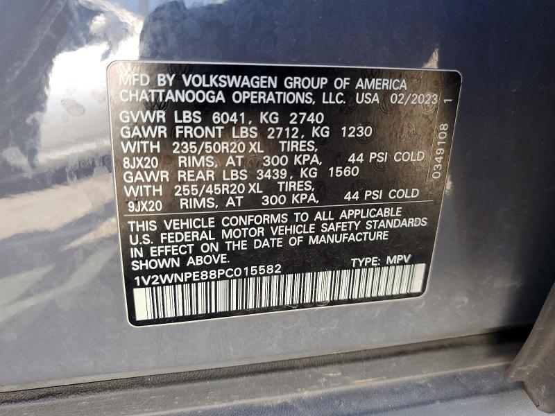 2023 Volkswagen Id.4 მანქანა იყიდება აუქციონზე, vin: 1V2WNPE88PC015582, აუქციონის ნომერი: 52100196