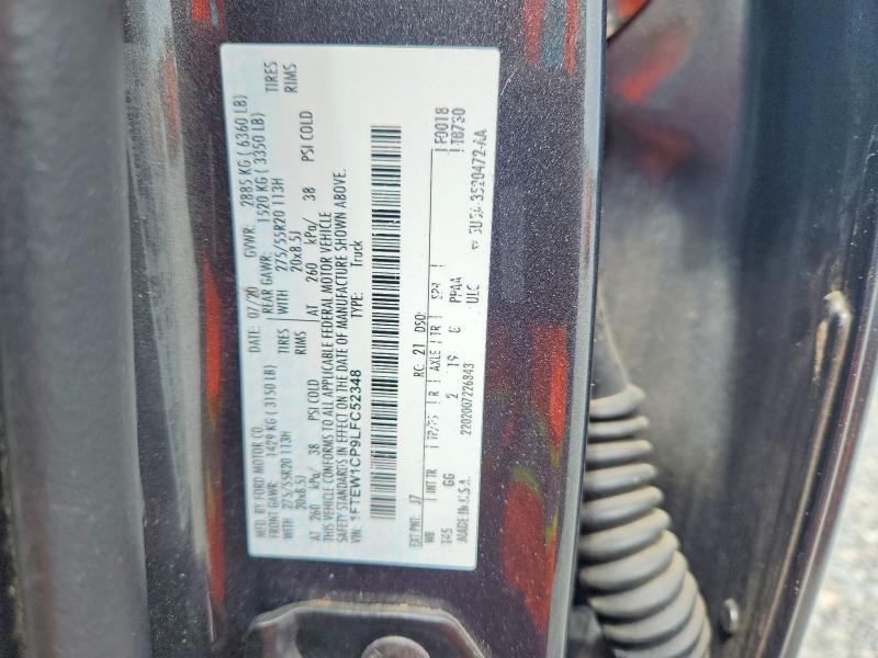 Продажа на аукционе авто 2020 Ford F150, vin: 1FTEW1CP9LFC52348, номер лота: 53509896