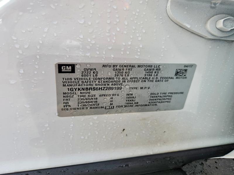 2017 Cadillac Xt5 მანქანა იყიდება აუქციონზე, vin: 1GYKNBRS6HZ289199, აუქციონის ნომერი: 54769946