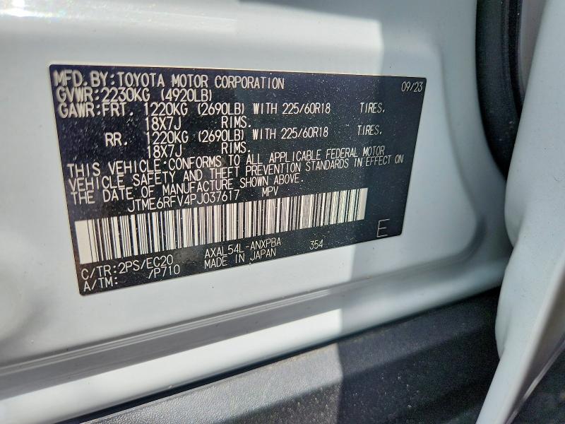 Продажа на аукционе авто 2023 Toyota Rav4, vin: JTME6RFV4PJ037617, номер лота: 54139276