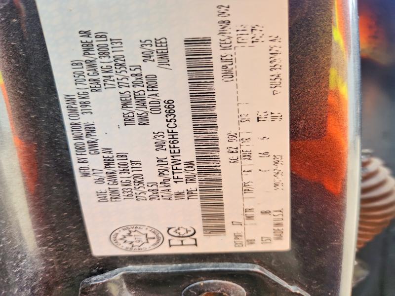 Aukcja sprzedaży 2017 Ford F150, vin: 1FTFW1EF6HFC53666, numer aukcji: 52102456