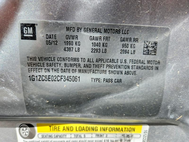 52819426 :رقم المزاد ، 1G1ZC5E02CF345061 vin ، 2012 Chevrolet Malibu مزاد بيع