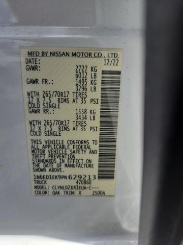 2023 Nissan Frontier მანქანა იყიდება აუქციონზე, vin: 1N6ED1EK9PN629213, აუქციონის ნომერი: 53899976