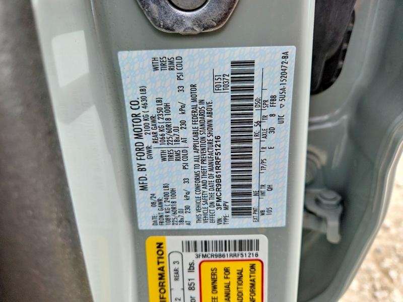 Продажа на аукционе авто 2024 Ford Bronco Sport, vin: 3FMCR9B61RRF51216, номер лота: 52333046