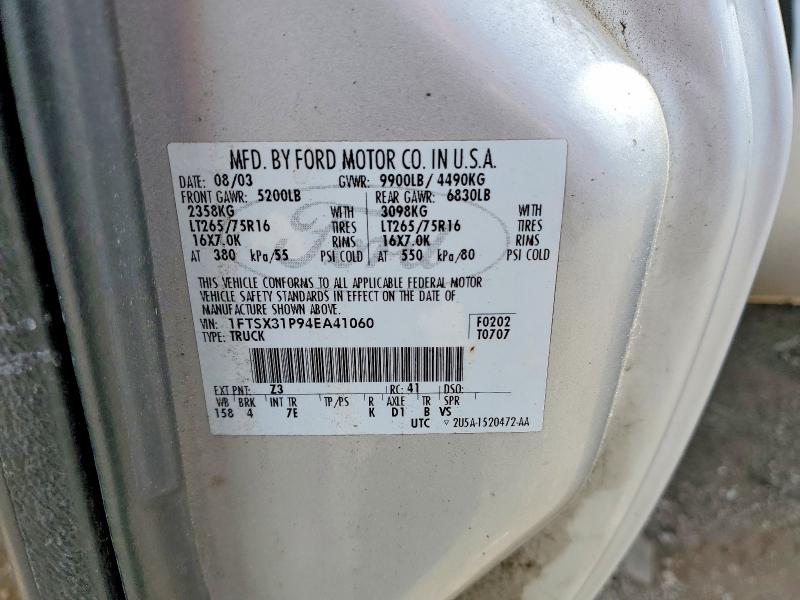 Aukcja sprzedaży 2004 Ford F350, vin: 1FTSX31P94EA41060, numer aukcji: 54631416