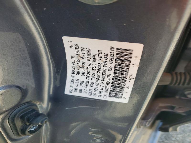 51369596 :رقم المزاد ، 1HGCR2F3XGA194395 vin ، 2016 Honda Accord مزاد بيع