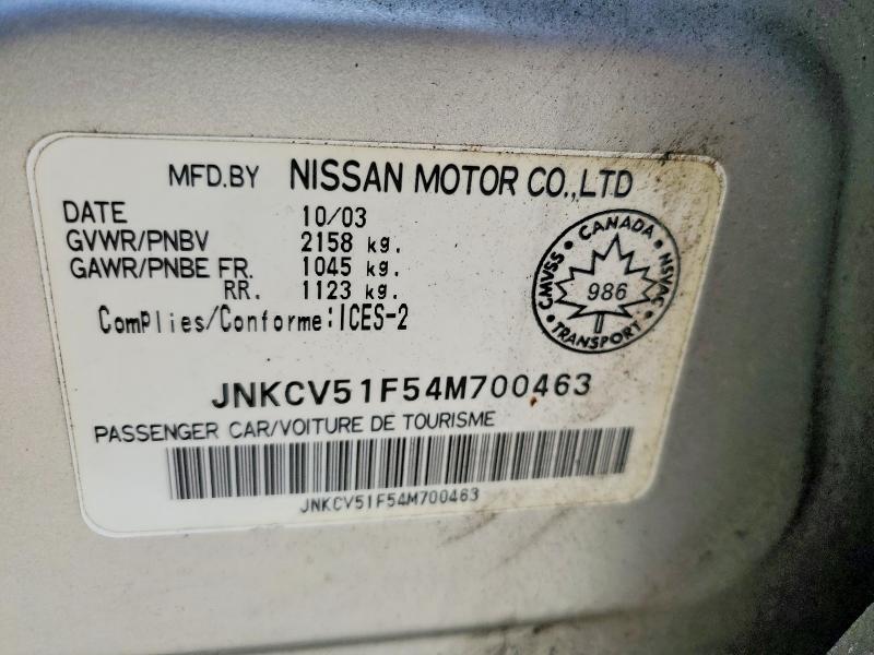 Продажа на аукционе авто 2004 Infiniti G35, vin: JNKCV51F54M700463, номер лота: 54458556