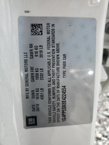 2014 Buick Verano მანქანა იყიდება აუქციონზე, vin: 1G4PP5SK8E4224554, აუქციონის ნომერი: 54765776