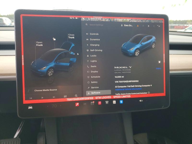 2024 Tesla Model Y მანქანა იყიდება აუქციონზე, vin: 7SAYGAEE4RF009102, აუქციონის ნომერი: 53639206
