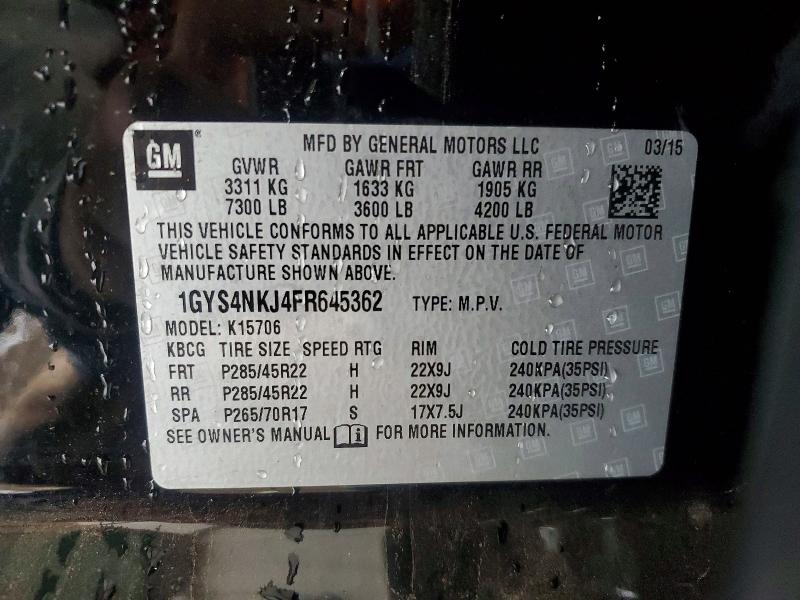 Продажа на аукционе авто 2015 Cadillac Escalade, vin: 1GYS4NKJ4FR645362, номер лота: 51538436