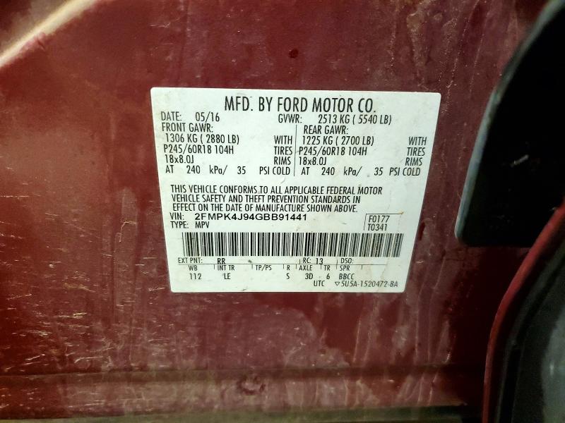 Продажа на аукционе авто 2016 Ford Edge, vin: 2FMPK4J94GBB91441, номер лота: 52932866