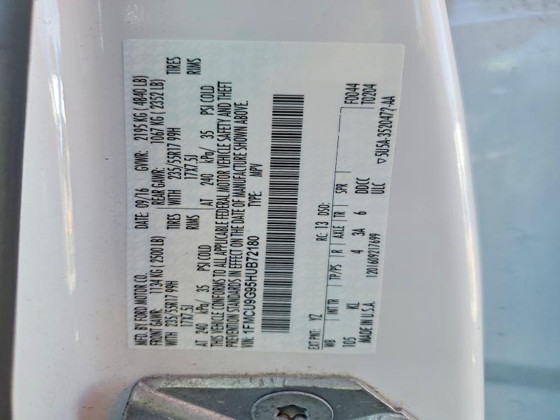 Продажа на аукционе авто 2017 Ford Escape, vin: 1FMCU9G95HUB72180, номер лота: 52180386