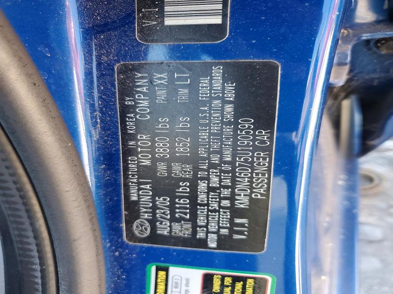 Продажа на аукционе авто 2005 Hyundai Elantra, vin: KMHDN46D75U190590, номер лота: 53266226