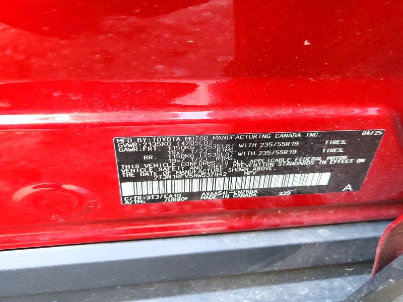 Aukcja sprzedaży 2025 Toyota Rav4, vin: 2T3N1RFV5SW537942, numer aukcji: 53281616