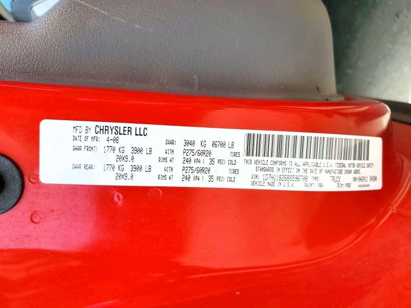 Aukcja sprzedaży 2008 Dodge Ram 1500, vin: 1D7HU18268S596708, numer aukcji: 55591046