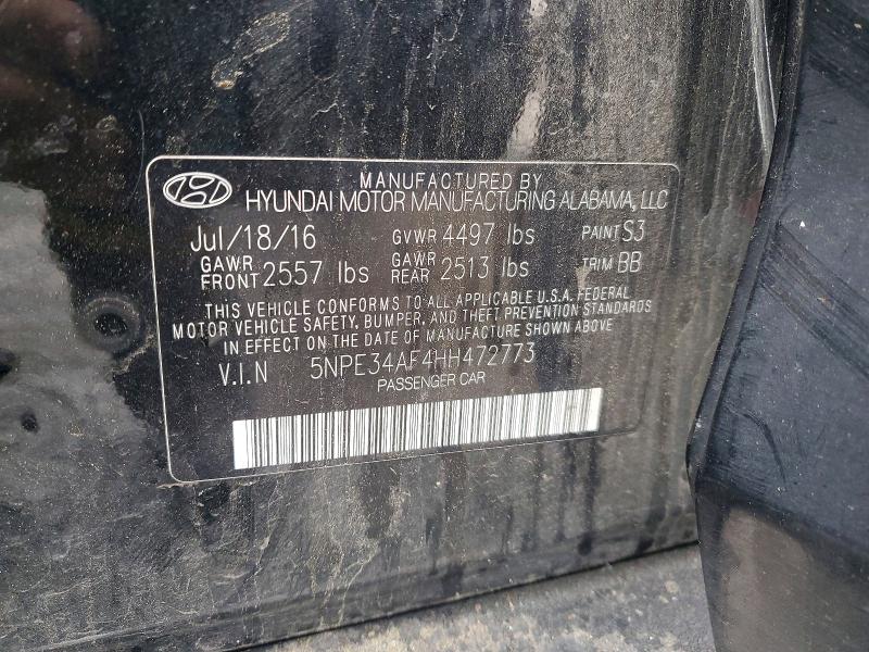 Aukcja sprzedaży 2017 Hyundai Sonata, vin: 5NPE34AF4HH472773, numer aukcji: 51978626