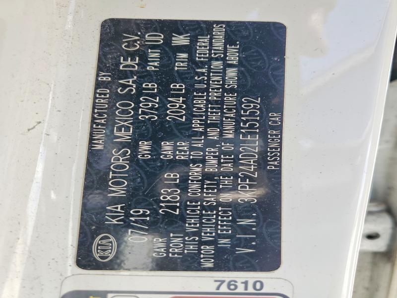 Aukcja sprzedaży 2020 Kia Forte, vin: 3KPF24AD2LE151592, numer aukcji: 51513436