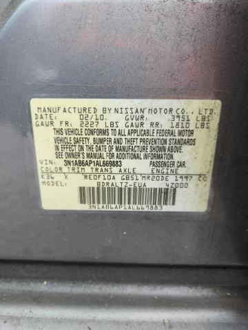 2010 Nissan Sentra მანქანა იყიდება აუქციონზე, vin: 3N1AB6AP1AL669883, აუქციონის ნომერი: 52575086