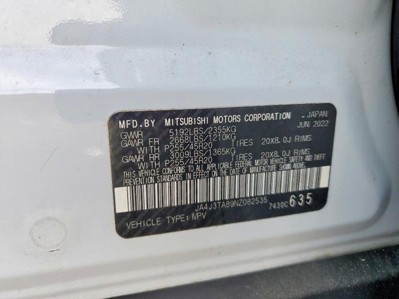 Продаж на аукціоні авто 2022 Mitsubishi Outlander, vin: JA4J3TA89NZ082535, номер лоту: 52204066