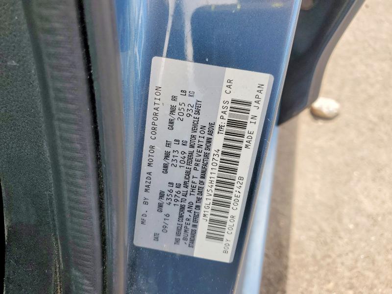 Aukcja sprzedaży 2017 Mazda 6, vin: JM1GL1V54H1110734, numer aukcji: 54625616