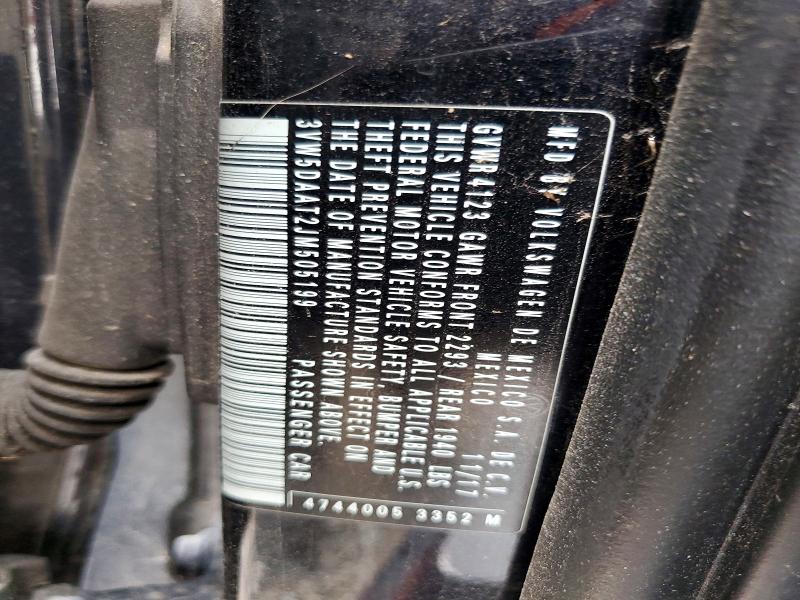 53435236 :رقم المزاد ، 3VW5DAAT2JM505199 vin ، 2018 Volkswagen Beetle مزاد بيع