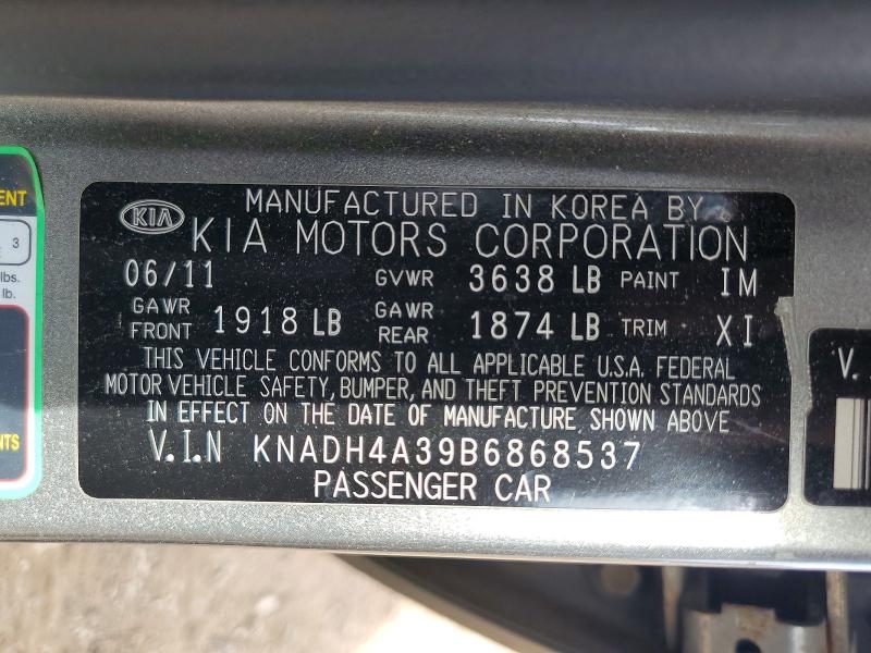 Aukcja sprzedaży 2011 Kia Rio, vin: KNADH4A39B6868537, numer aukcji: 55028606