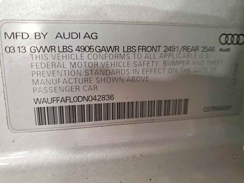 Aukcja sprzedaży 2013 Audi A4, vin: WAUFFAFL0DN042836, numer aukcji: 53933356