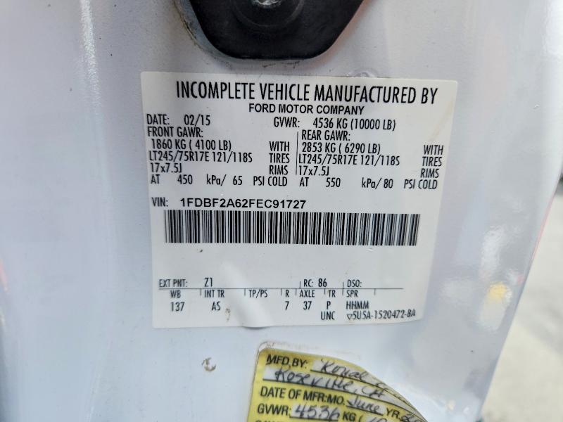 55146116 :رقم المزاد ، 1FDBF2A62FEC91727 vin ، 2015 Ford F250 مزاد بيع