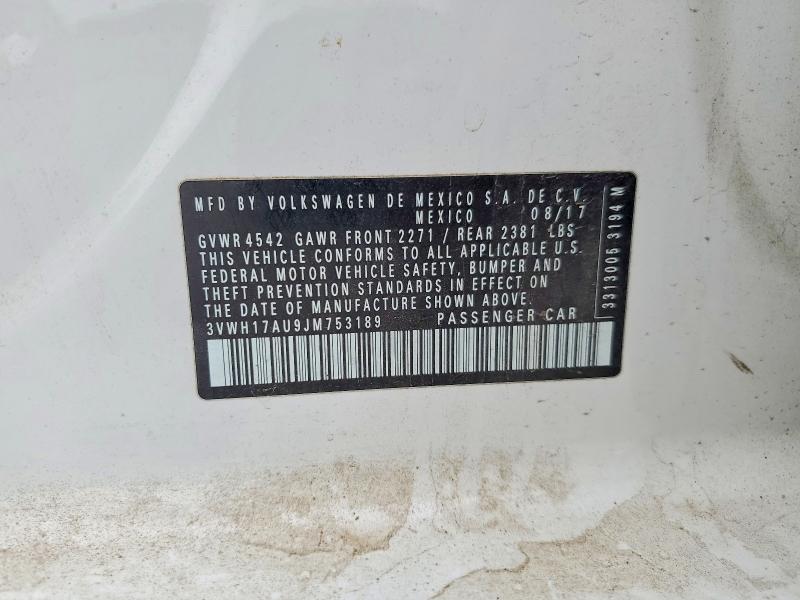 52502766 :رقم المزاد ، 3VWH17AU9JM753189 vin ، 2018 Volkswagen Golf Alltrack مزاد بيع