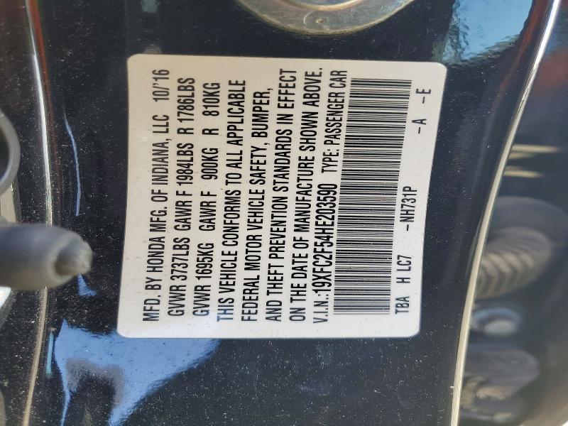 Aukcja sprzedaży 2017 Honda Civic, vin: 19XFC2F54HE203590, numer aukcji: 55150086