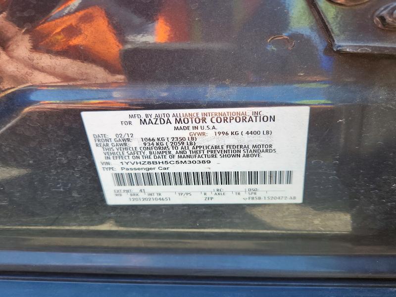 Aukcja sprzedaży 2012 Mazda 6, vin: 1YVHZ8BH5C5M30389, numer aukcji: 52037776