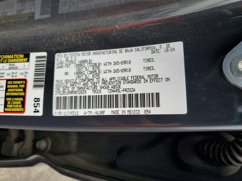 Aukcja sprzedaży 2024 Toyota Tacoma, vin: 3TMLB5JN9RM072839, numer aukcji: 51875206