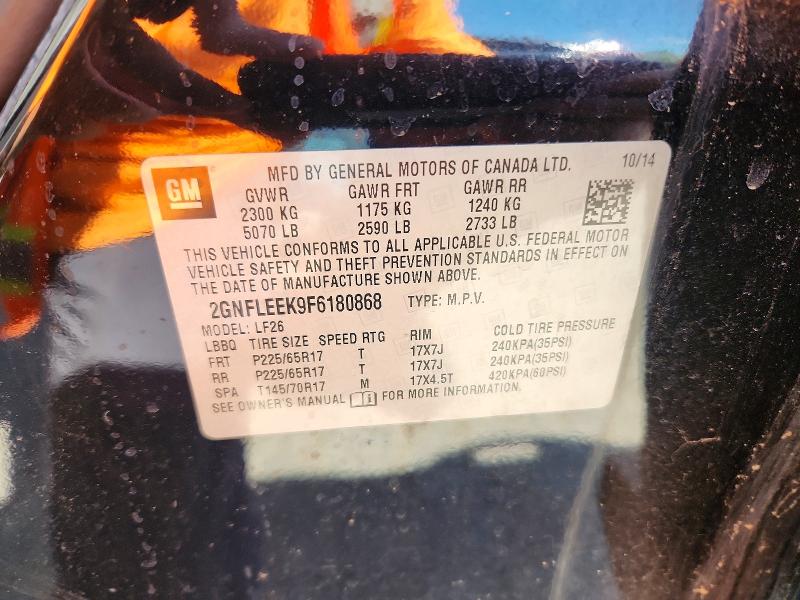 52009896 :رقم المزاد ، 2GNFLEEK9F6180868 vin ، 2015 Chevrolet Equinox مزاد بيع