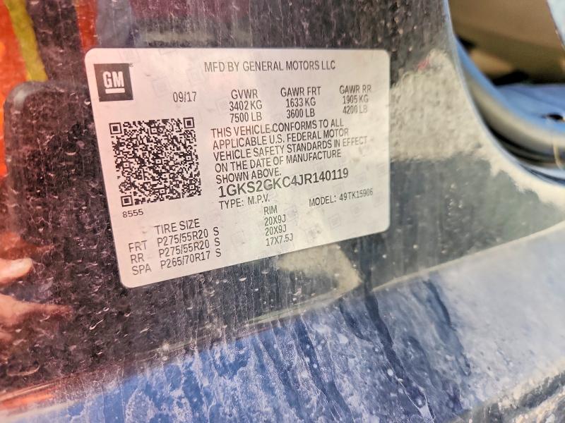 2018 Gmc Yukon Xl მანქანა იყიდება აუქციონზე, vin: 1GKS2GKC4JR140119, აუქციონის ნომერი: 54850256