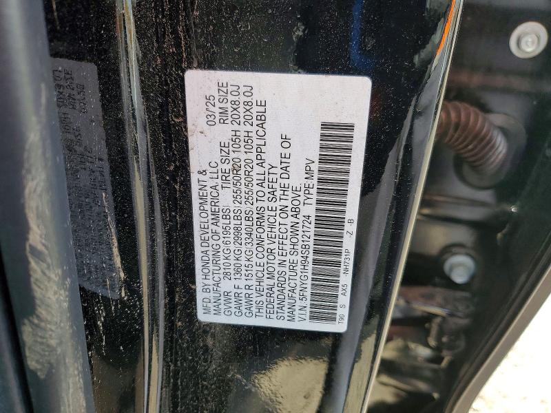Продаж на аукціоні авто 2025 Honda Pilot, vin: 5FNYG1H94SB121724, номер лоту: 53629066