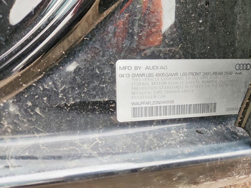54814336 :رقم المزاد ، WAUFFAFL2DN046998 vin ، 2013 Audi A4 مزاد بيع