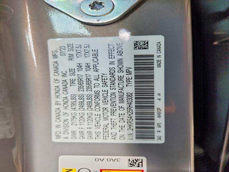 54998266 :رقم المزاد ، 2HKRS4H25RH403082 vin ، 2024 Honda Cr-v مزاد بيع