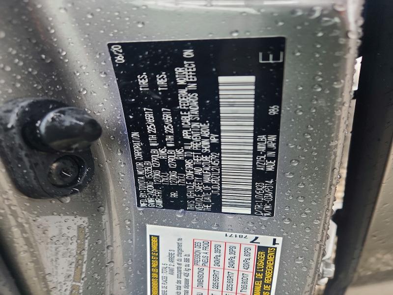 Aukcja sprzedaży 2020 Lexus Nx, vin: JTJDJRDZ1L2145792, numer aukcji: 54284986