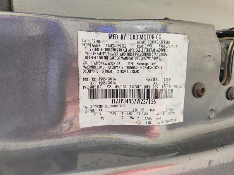 Продаж на аукціоні авто 2007 Ford Focus, vin: 1FAFP34N57W237156, номер лоту: 54192276